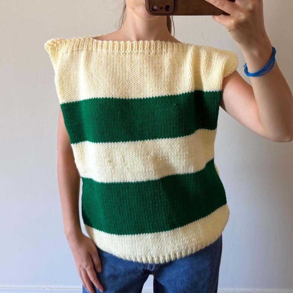 Women's Green and Cream Jumper